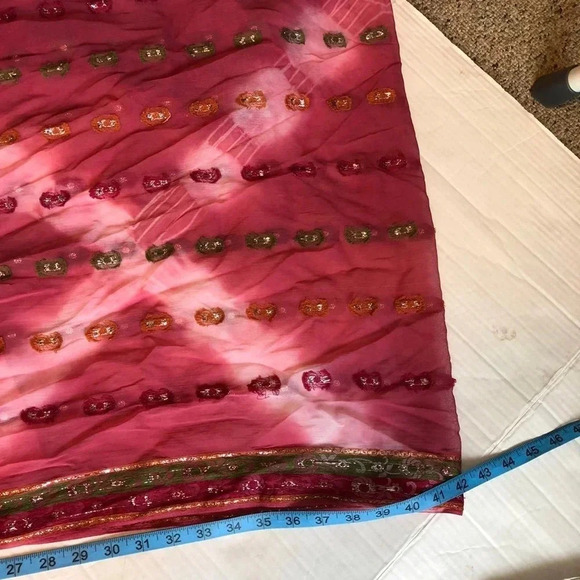 Beautiful Indian Scarf Size L84”xW35” Sequin Bead Embroidery - Picture 4 of 6